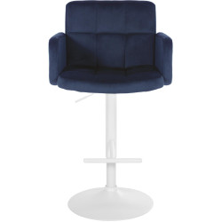 Conjunto de 2 bancos de bar Los Angeles em veludo azul branco