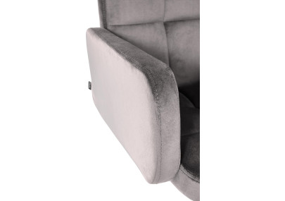 Conjunto de 2 taburetes de bar Los Angeles de terciopelo gris blanco