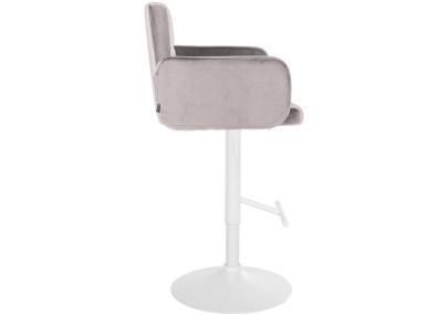 Conjunto de 2 taburetes de bar Los Angeles de terciopelo gris blanco