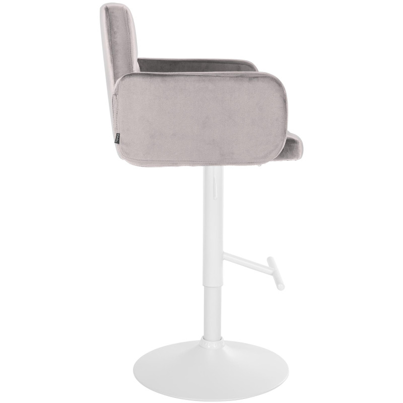 Conjunto de 2 taburetes de bar Los Angeles de terciopelo gris blanco