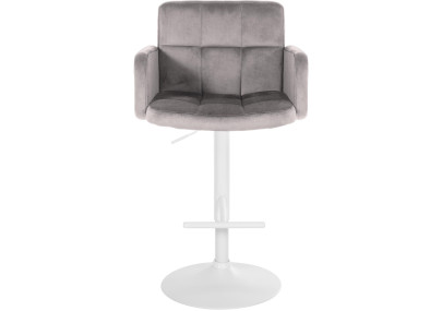 Ensemble de 2 tabourets de bar Los Angeles en velours blanc et gris