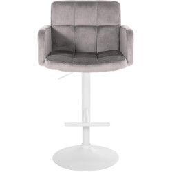 Conjunto de 2 taburetes de bar Los Angeles de terciopelo gris blanco