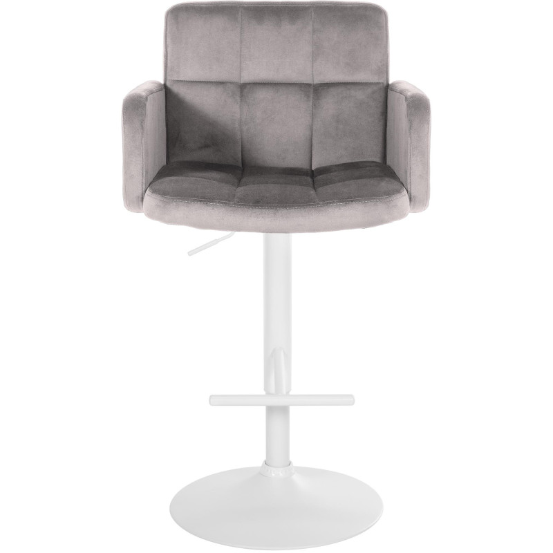 Conjunto de 2 taburetes de bar Los Angeles de terciopelo gris blanco