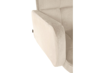 Conjunto de 2 taburetes de bar Los Angeles de terciopelo blanco crema