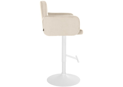 Ensemble de 2 tabourets de bar Los Angeles en velours blanc crème