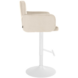 Conjunto de 2 bancos de bar Los Angeles em veludo branco creme