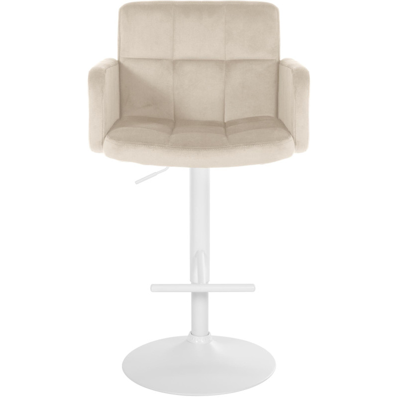 Conjunto de 2 bancos de bar Los Angeles em veludo branco creme