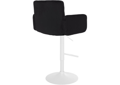 Conjunto de 2 taburetes de bar Los Angeles de terciopelo blanco y negro