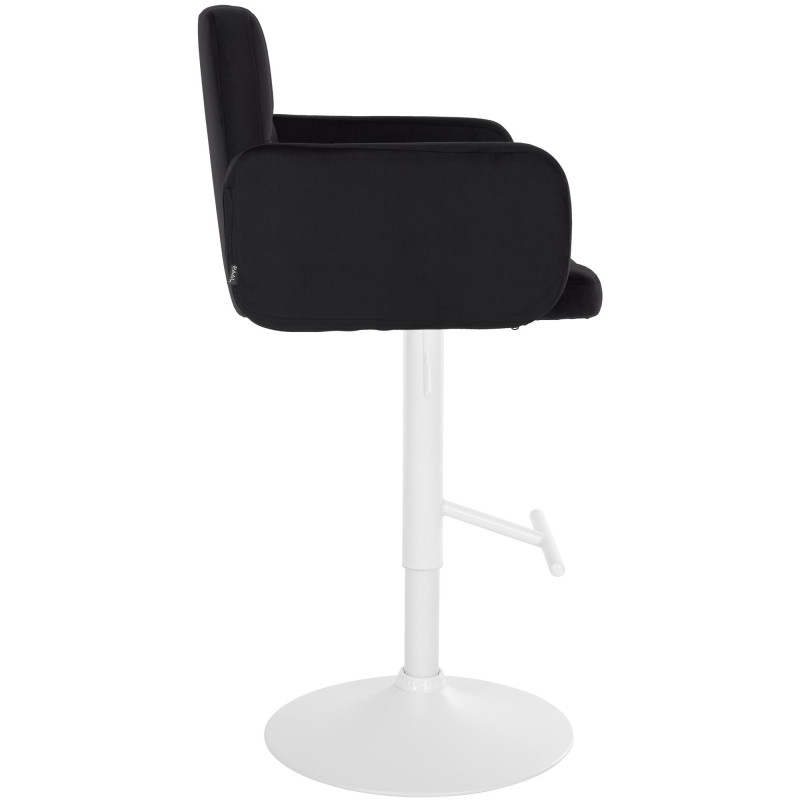 Conjunto de 2 taburetes de bar Los Angeles de terciopelo blanco y negro