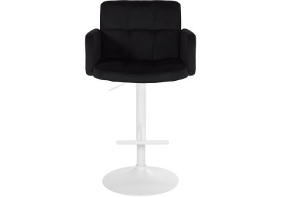 Ensemble de 2 tabourets de bar Los Angeles en velours blanc et noir