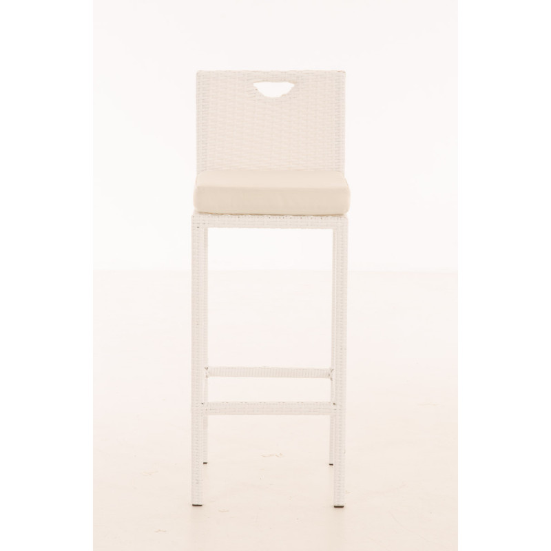 Tabouret de bar blanc crème Mari blanc