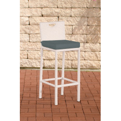 Tabouret de bar Mari, gris fer blanc