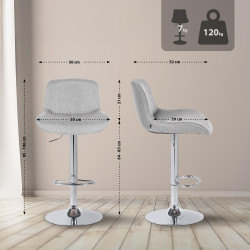 Barhocker Solon Chrom Stoff