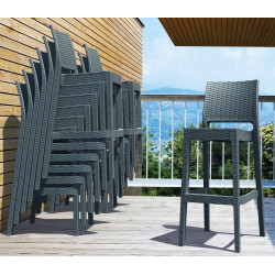 Ensemble de 4 tabourets de bar Jamaica gris foncé