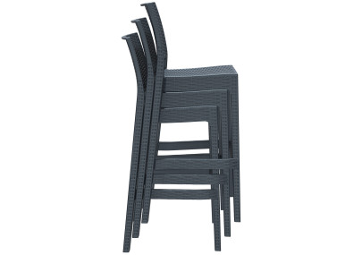Ensemble de 4 tabourets de bar Jamaica gris foncé