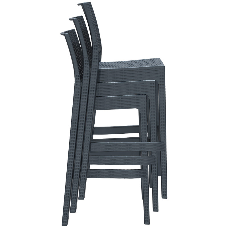 Conjunto de 4 bancos de bar Jamaica cinza escuro