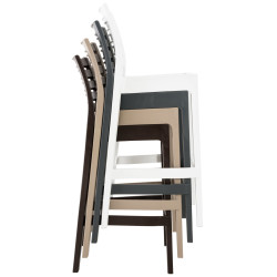 Conjunto de 4 bancos de bar Ares cinza escuro