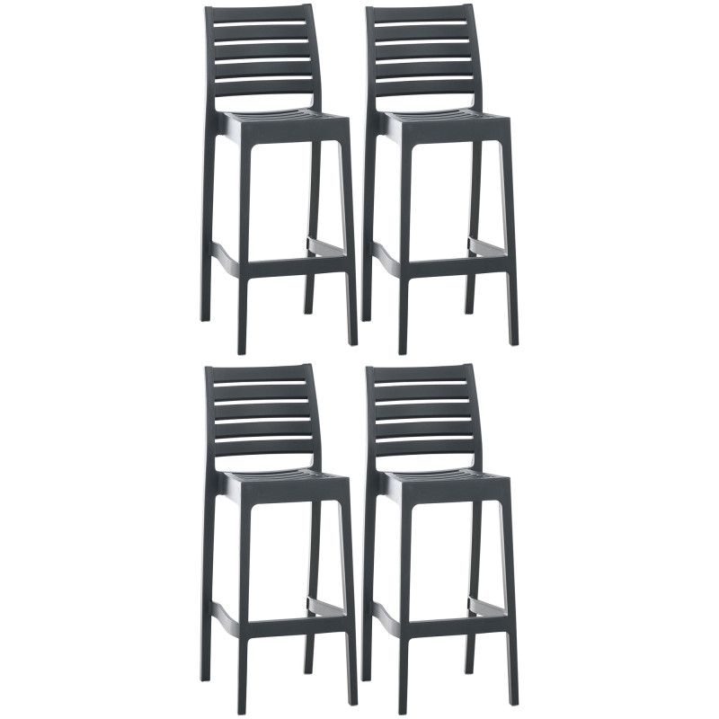 Conjunto de 4 taburetes de bar Ares gris oscuro