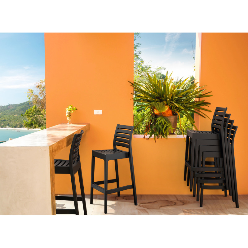 Conjunto de 4 taburetes de bar Ares negro