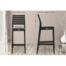 Ensemble de 4 tabourets de bar Ares noir