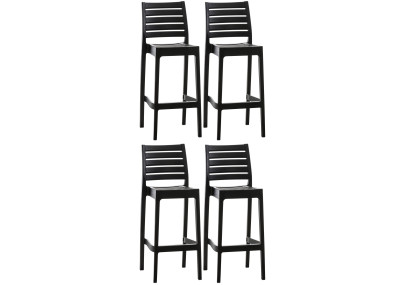 Ensemble de 4 tabourets de bar Ares noir