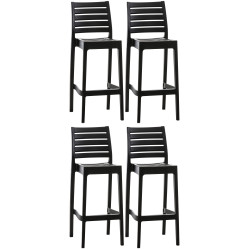 Conjunto de 4 taburetes de bar Ares negro
