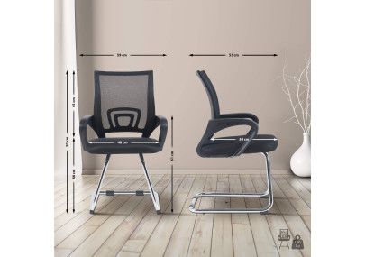 Chaise visiteur Eureka, noire