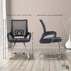 Chaise visiteur Eureka, noire