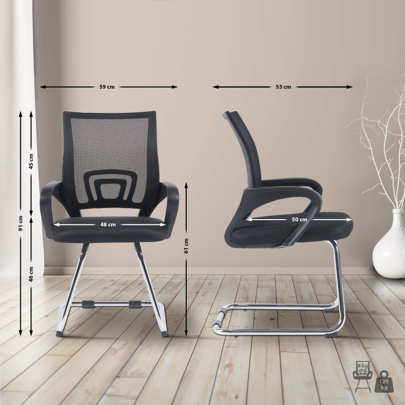 Chaise visiteur Eureka noire