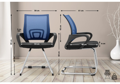 Chaise visiteur Eureka bleue