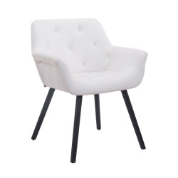 Chaise visiteur Cassidy simili cuir noir et blanc