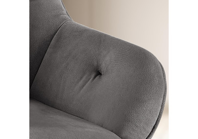 Chaise visiteur Cassis velours gris foncé