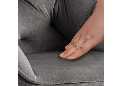 Fauteuil visiteur en velours Cassis, gris foncé