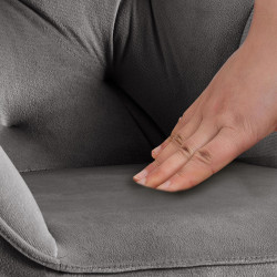 Chaise visiteur Cassis velours gris foncé