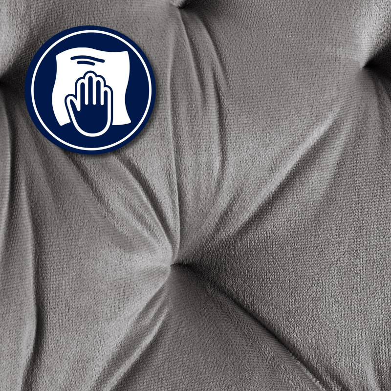 Fauteuil visiteur en velours Cassis, gris foncé