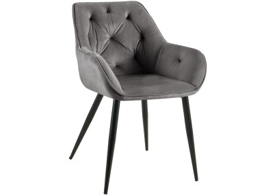 Chaise visiteur Cassis velours gris foncé