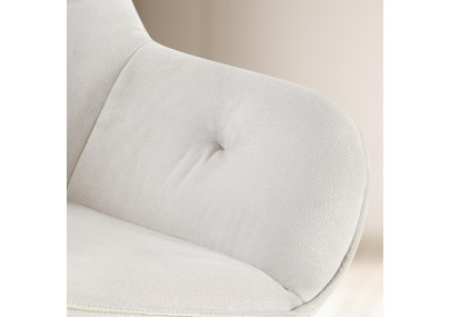 Chaise visiteur Cassis velours gris clair