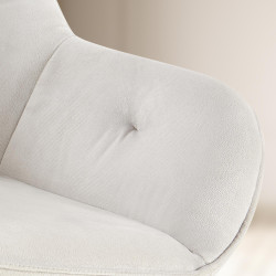 Chaise visiteur Cassis velours gris clair