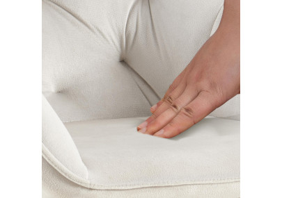 Fauteuil visiteur en velours Cassis, gris clair