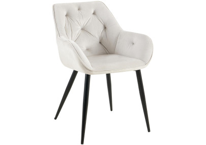 Chaise visiteur Cassis velours gris clair