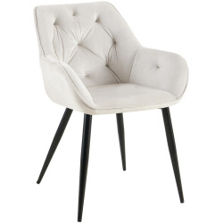 Fauteuil visiteur en velours Cassis, gris clair