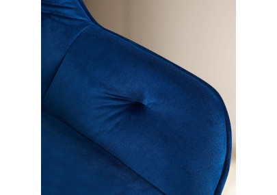 Chaise visiteur Cassis velours bleu