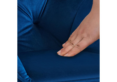 Fauteuil visiteur en velours Cassis, bleu