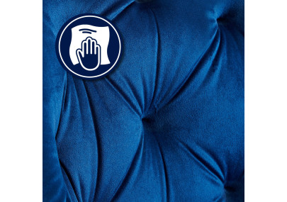 Fauteuil visiteur en velours Cassis, bleu