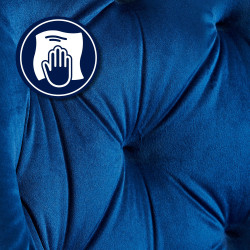 Chaise visiteur Cassis velours bleu