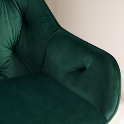 Chaise visiteur Cassis velours vert