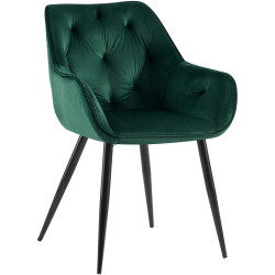Chaise visiteur Cassis velours vert