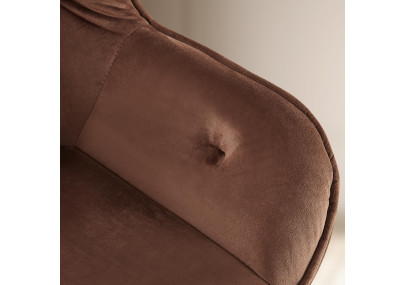 Chaise visiteur Cassis velours marron