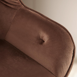 Fauteuil visiteur Cassis en velours marron