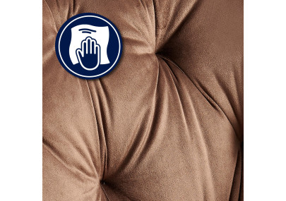 Fauteuil visiteur Cassis en velours marron